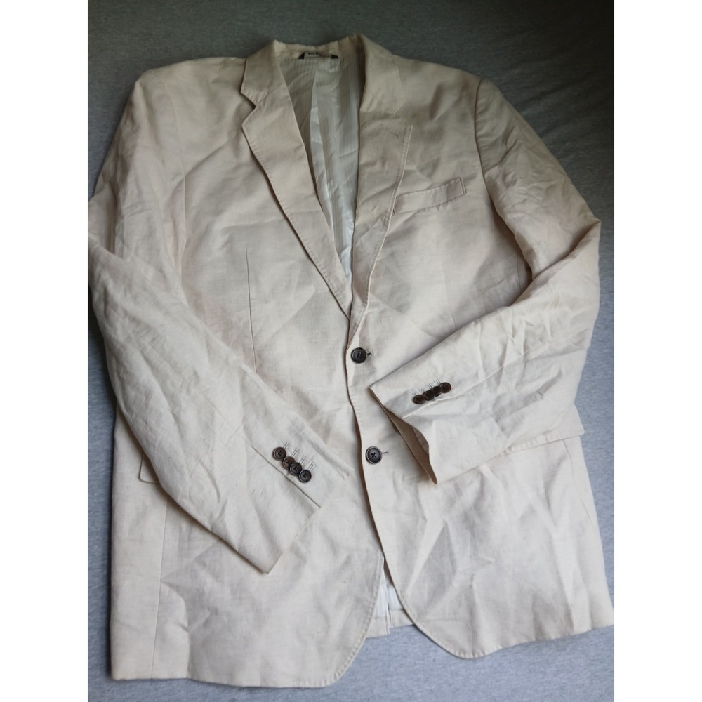 Banana Republic Blazer Mens 46 R Linen Flax Two Button Notch Collar Classic Fit - Picture 6 of 16